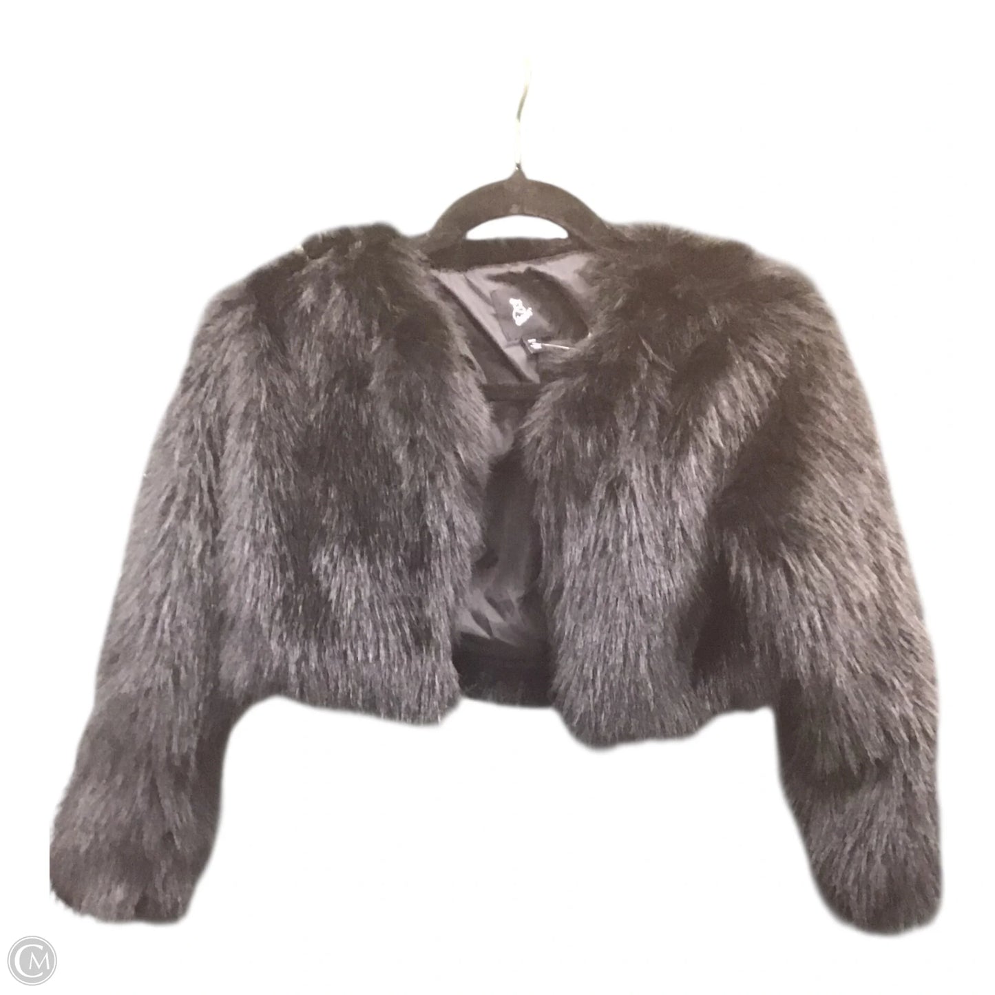 Jacket Faux Fur & Sherpa By Clothes Mentor In Black, Size: M