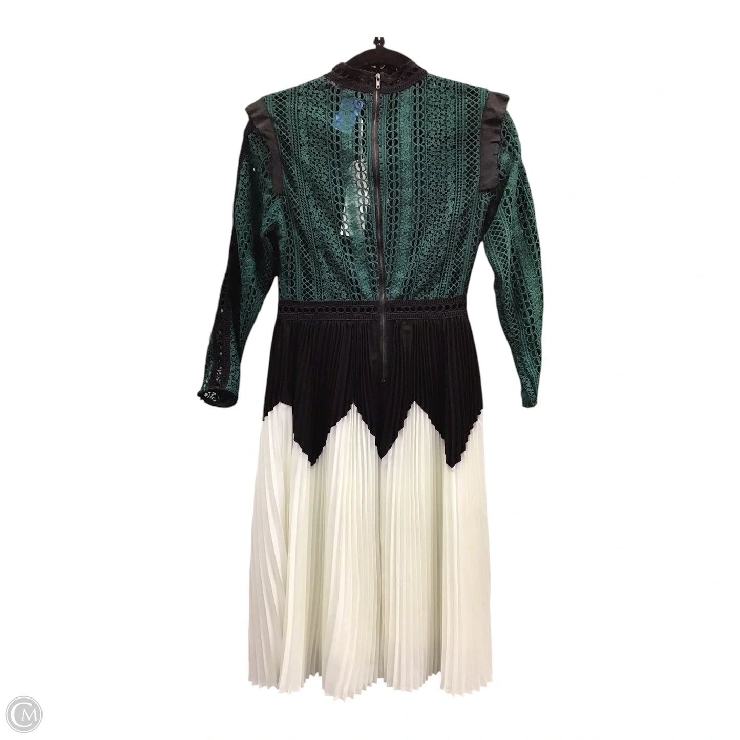 Dress Party Midi By Clothes Mentor In Cream & Green, Size: M