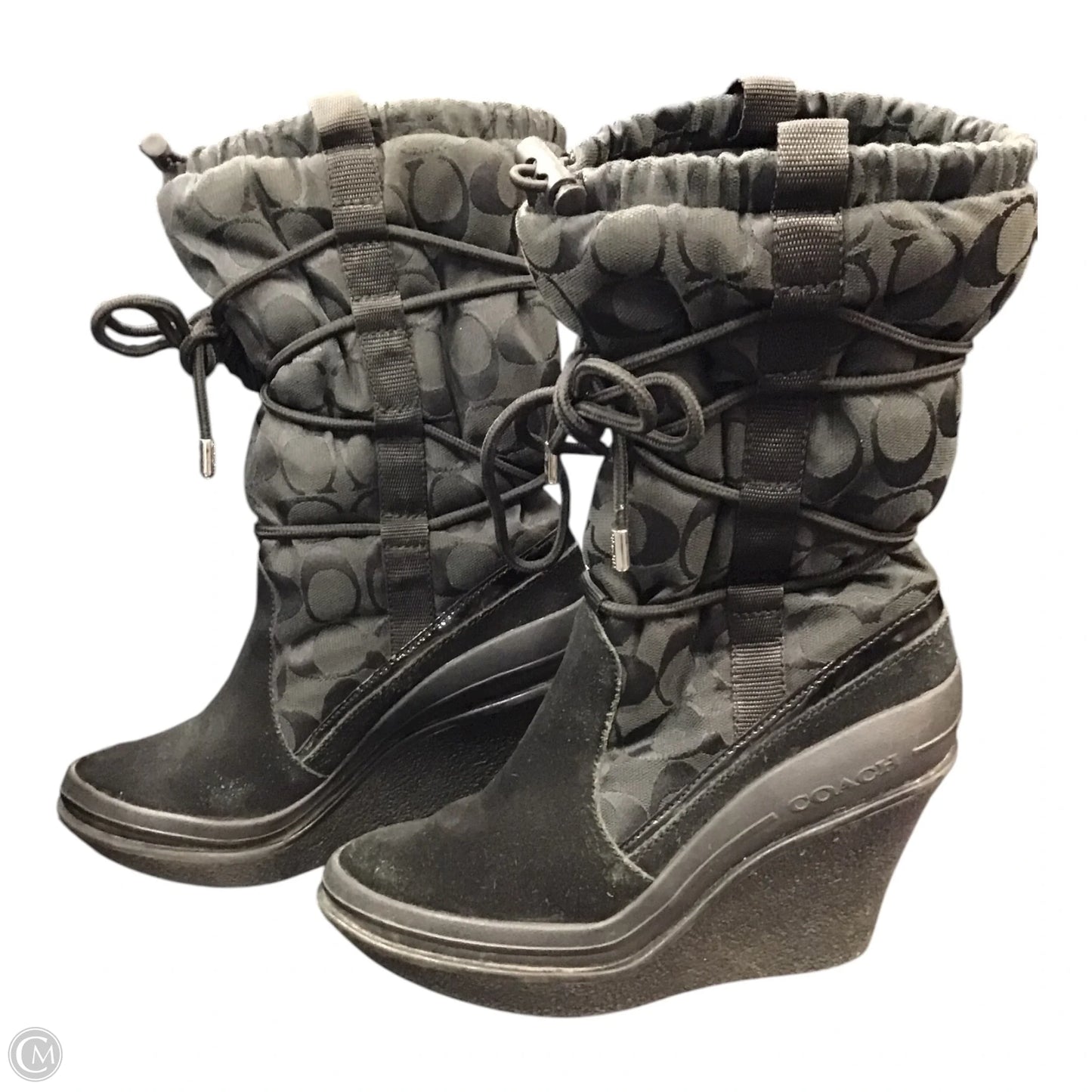 Boots Designer By Coach In Black, Size: 6