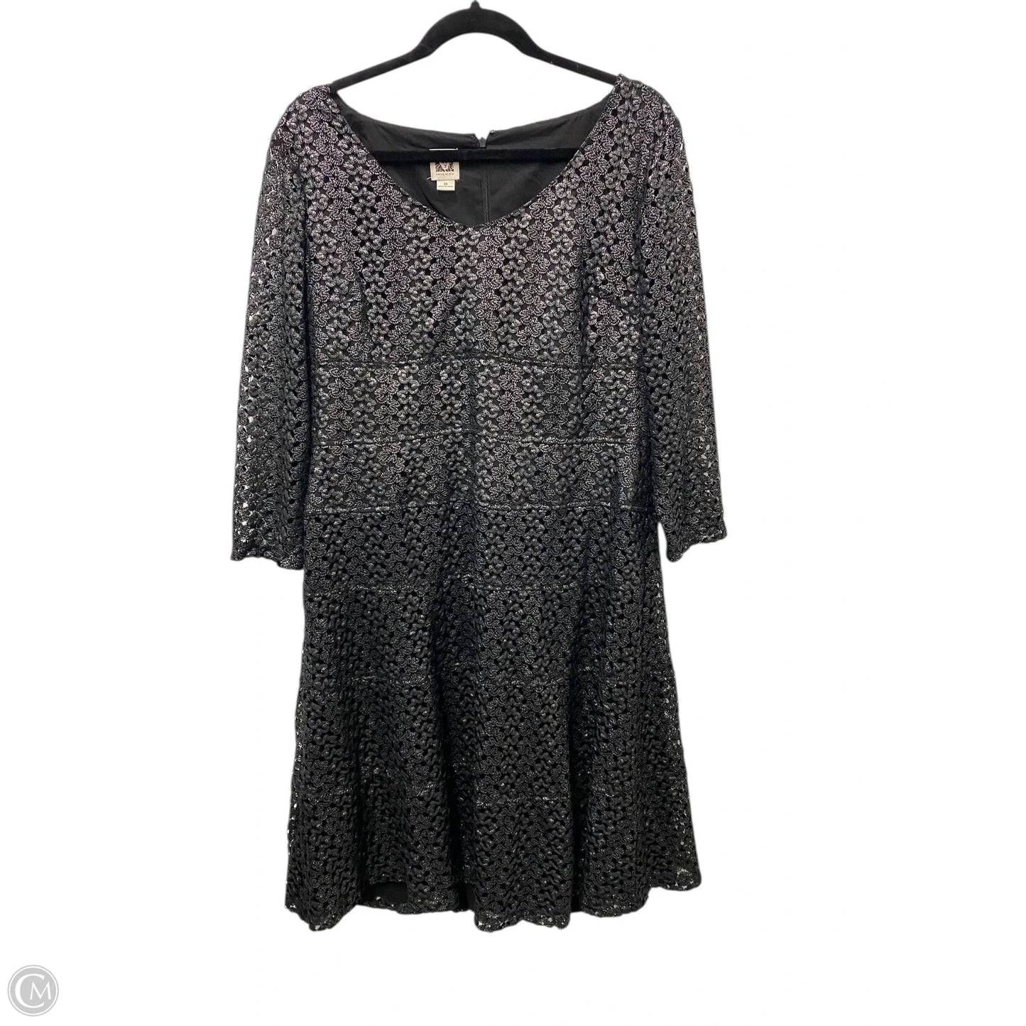 Dress Party Short By Anne Klein In Silver, Size: 14