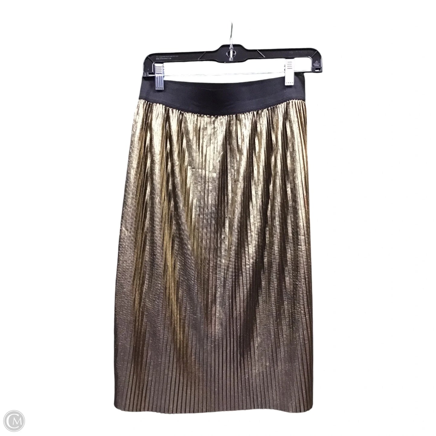 Skirt Midi By Forever 21 In Black & Gold, Size: S