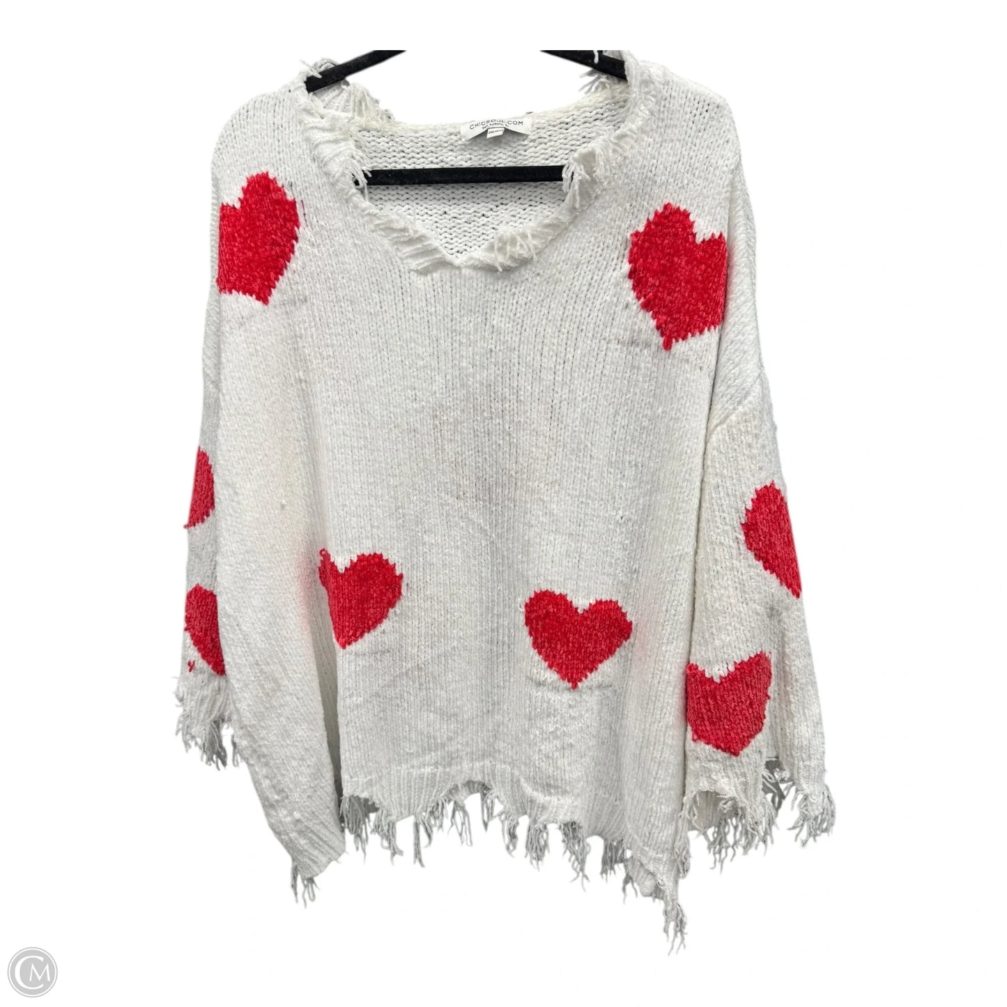 Sweater By Chicsoul In Red & White, Size: 2x
