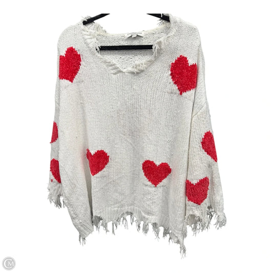 Sweater By Chicsoul In Red & White, Size: 2x