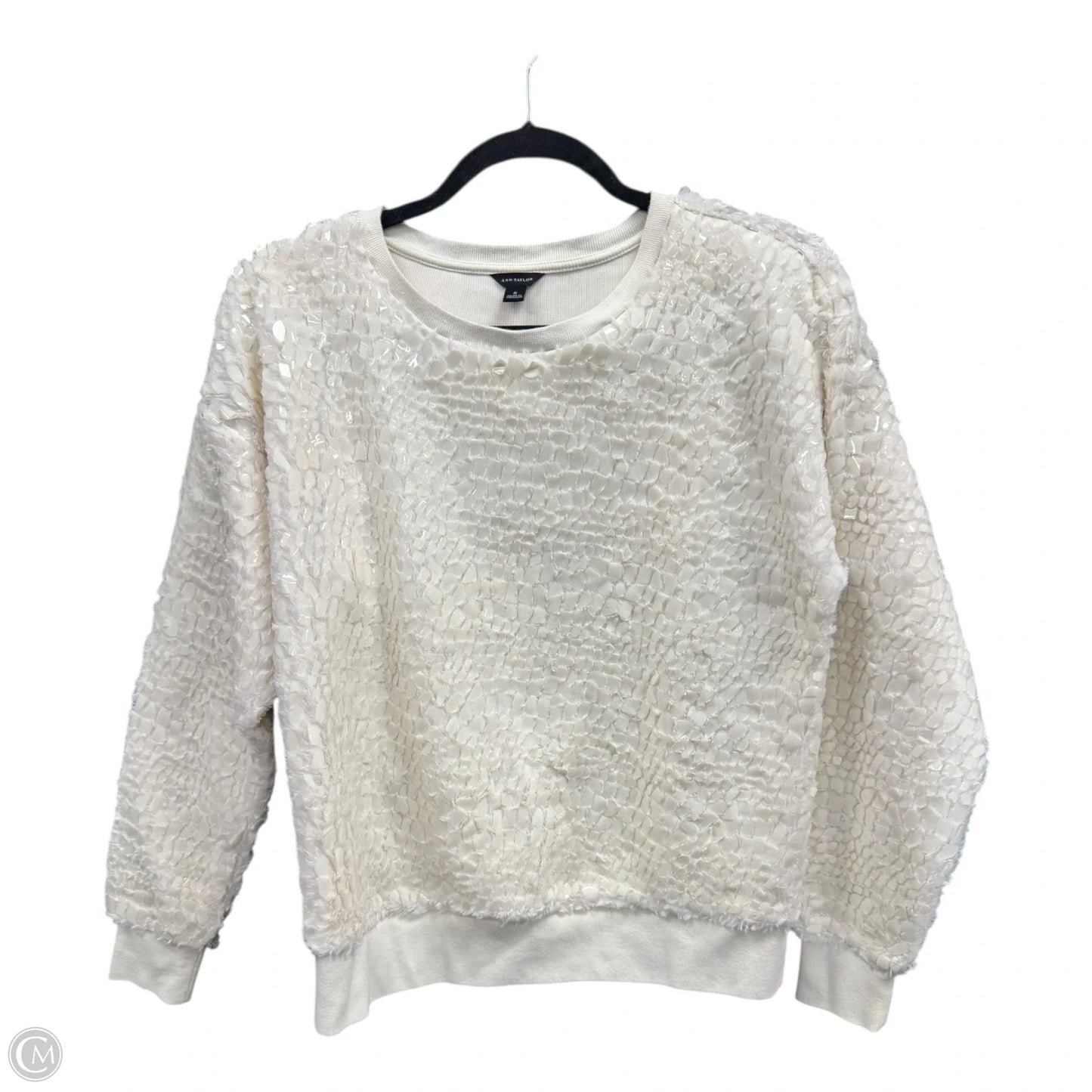 Sweater/Sweatshirt By Ann Taylor In Cream, Size: S