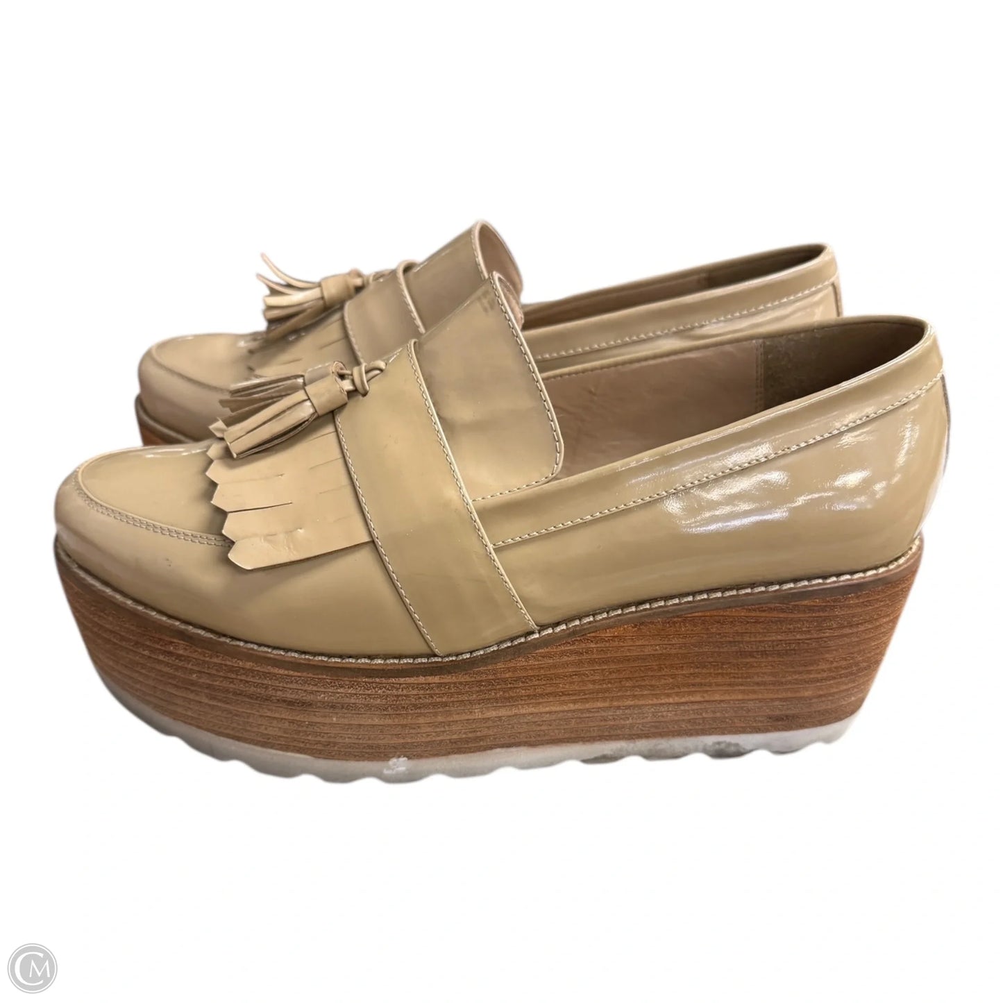 Shoes Heels Wedge By Clothes Mentor In Tan, Size: 7.5