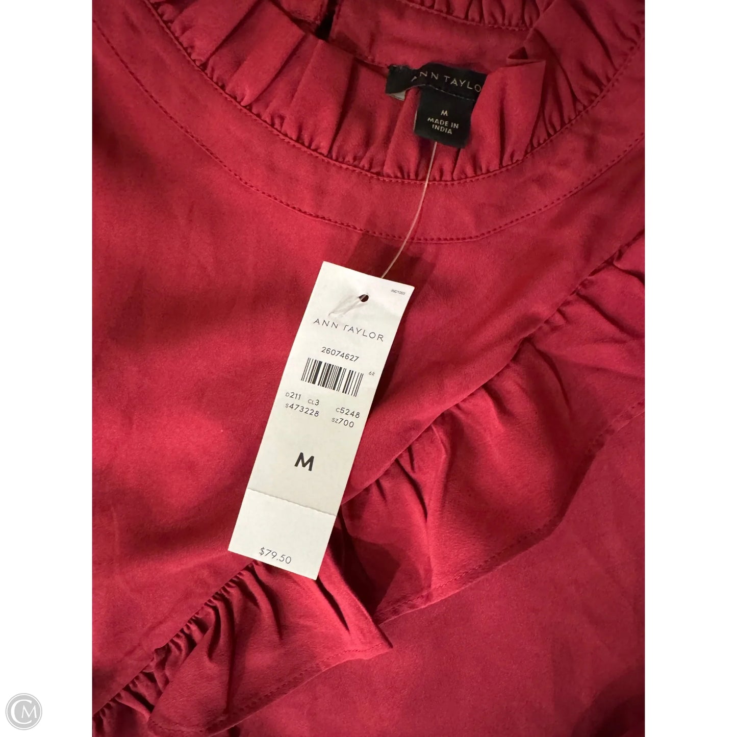 Blouse Long Sleeve By Ann Taylor In Red, Size: M