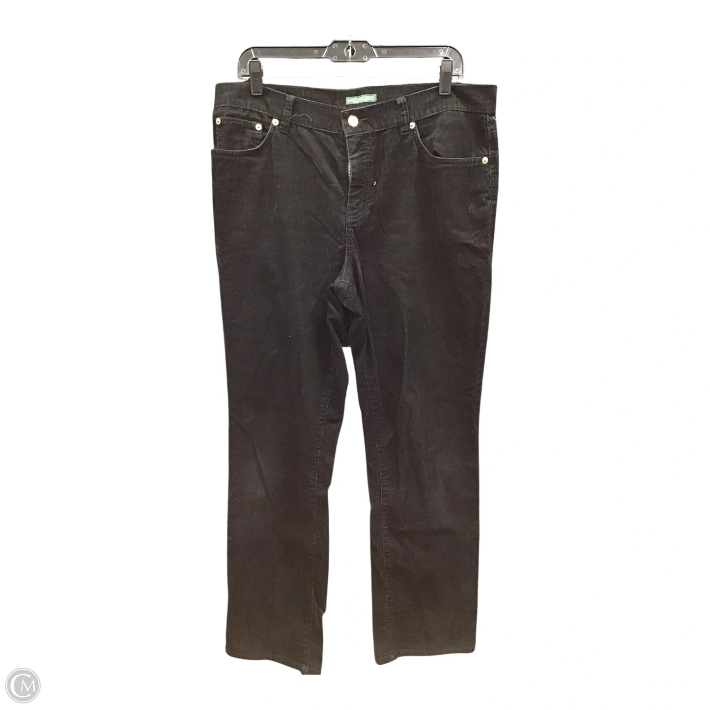 Pants Corduroy By Lauren By Ralph Lauren In Black, Size: 14