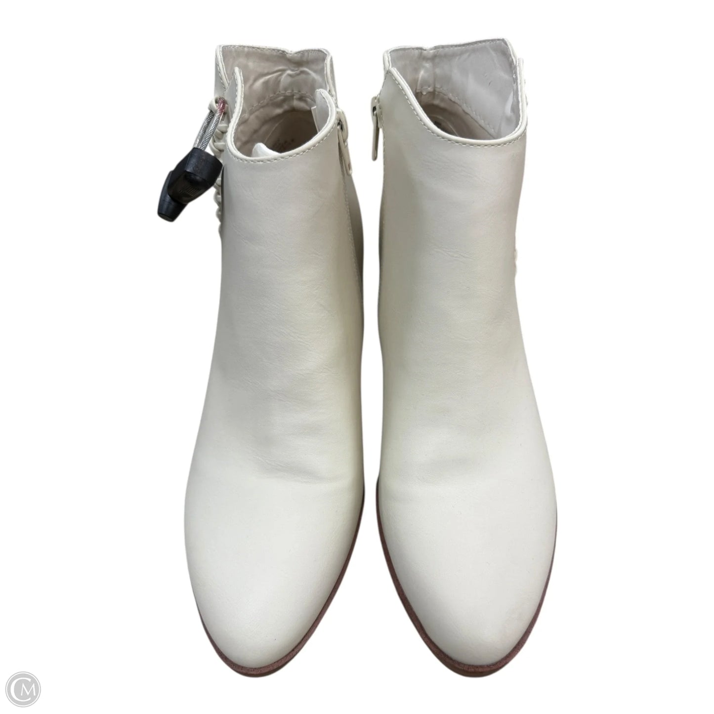 Boots Ankle Heels By Mia In Cream, Size: 9