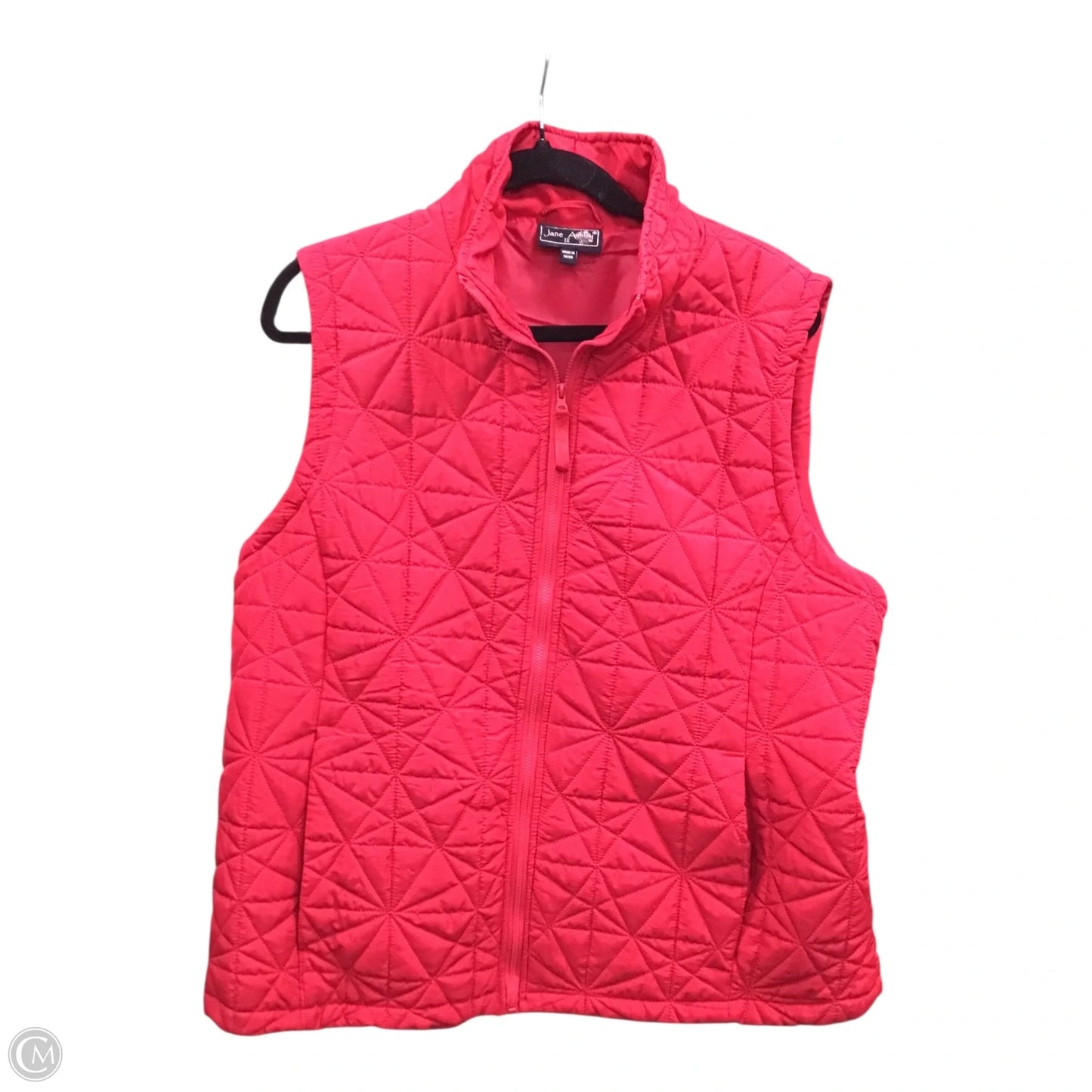 Vest Puffer & Quilted By Jane Ashley In Red, Size: 1x