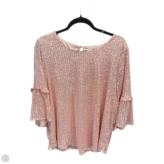 Blouse 3/4 Sleeve By Lc Lauren Conrad In Rose Gold, Size: Xl