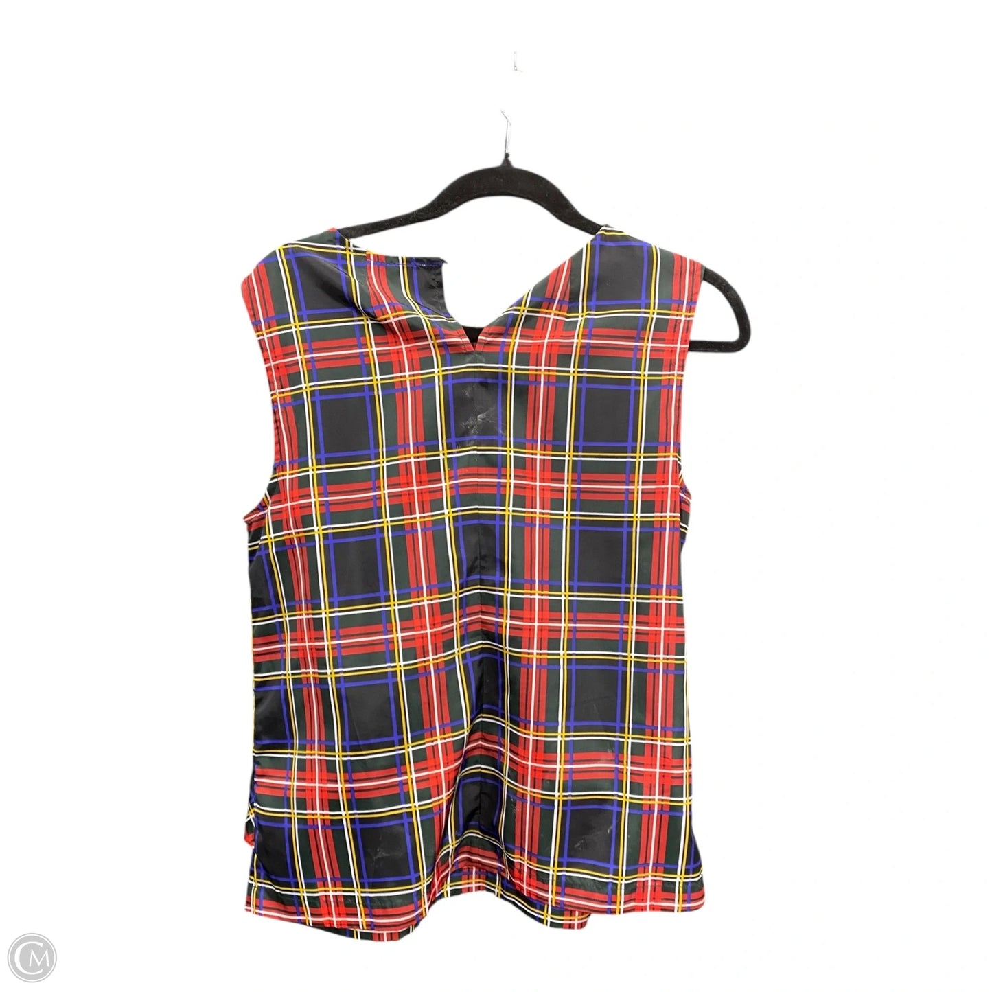 Top Sleeveless By J. Crew In Plaid Pattern, Size: 8