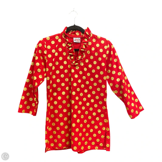 Tunic 3/4 Sleeve By Clothes Mentor In Polkadot Pattern, Size: S