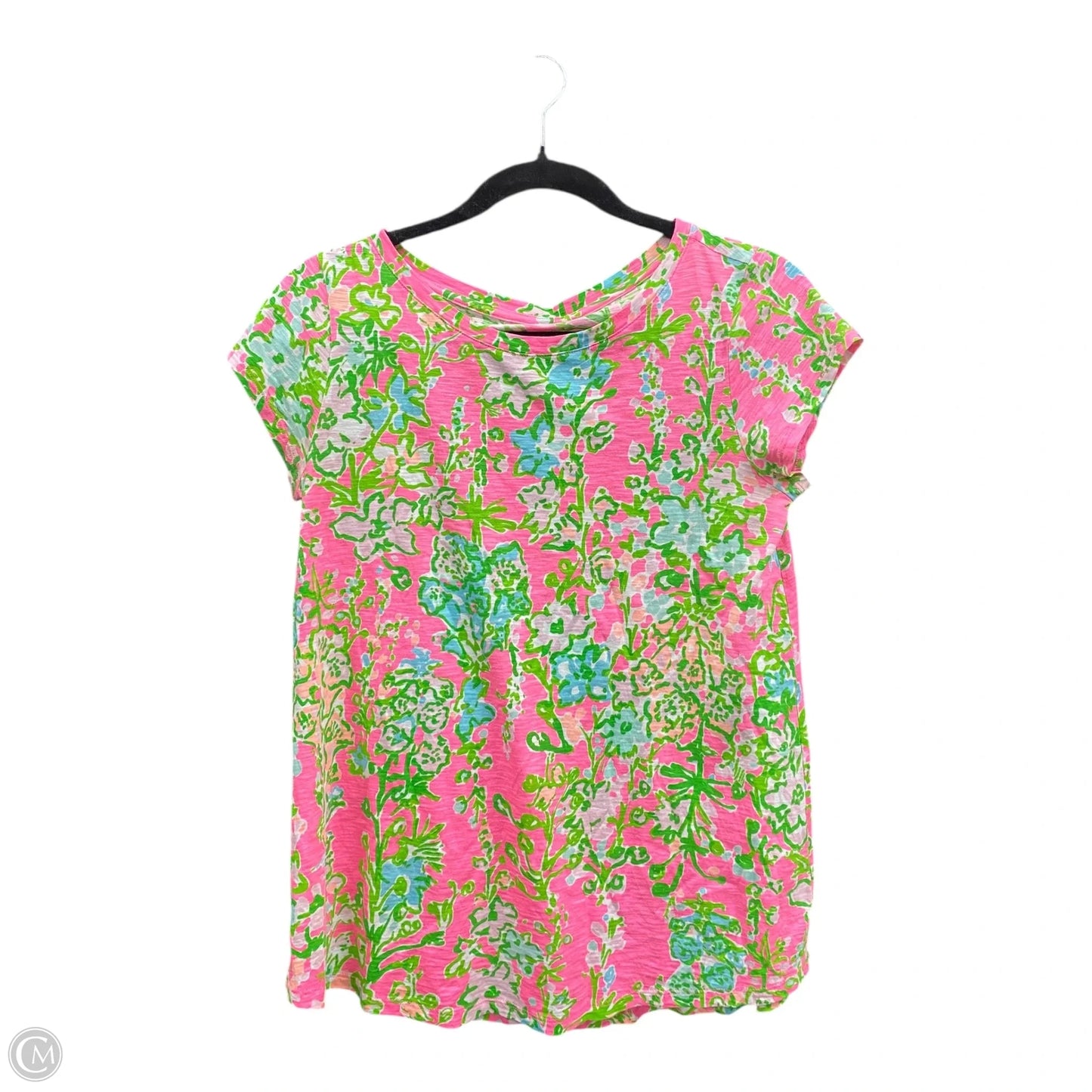 Top Short Sleeve Designer By Lilly Pulitzer In Floral Print, Size: S