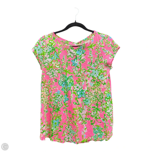 Top Short Sleeve Designer By Lilly Pulitzer In Floral Print, Size: S