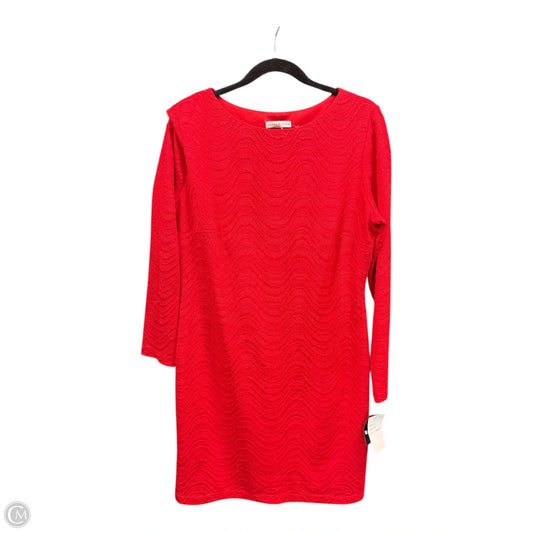 Dress Casual Short By Sandra Darren In Red, Size: 14