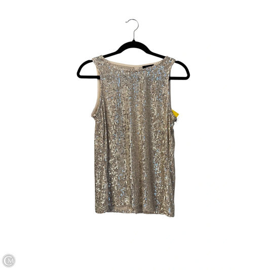 Top Sleeveless By Halogen In Silver & Tan, Size: M