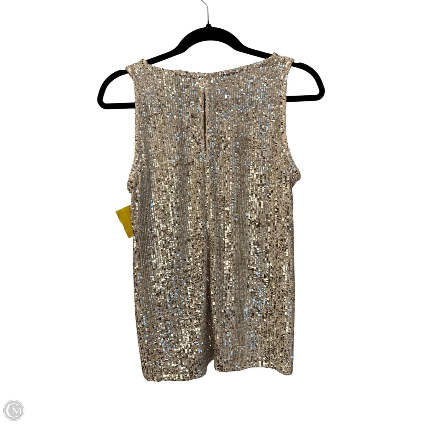 Top Sleeveless By Halogen In Silver & Tan, Size: M