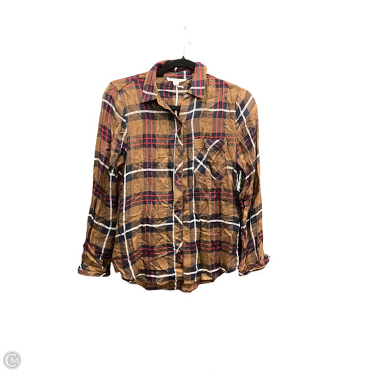 Top Long Sleeve By Beachlunchlounge In Plaid Pattern, Size: Xs