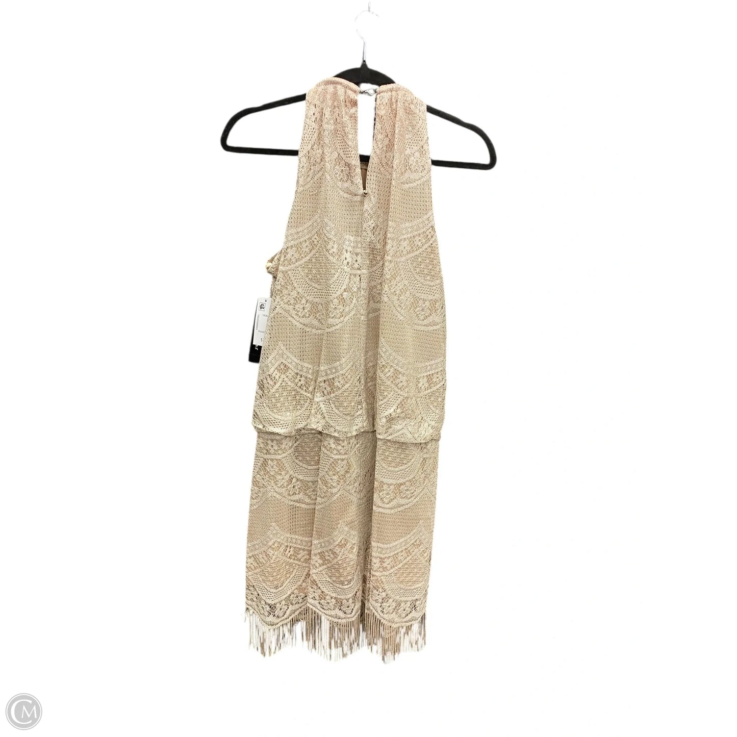 Dress Party Short By Sl Fashions In Silver & Tan, Size: 14