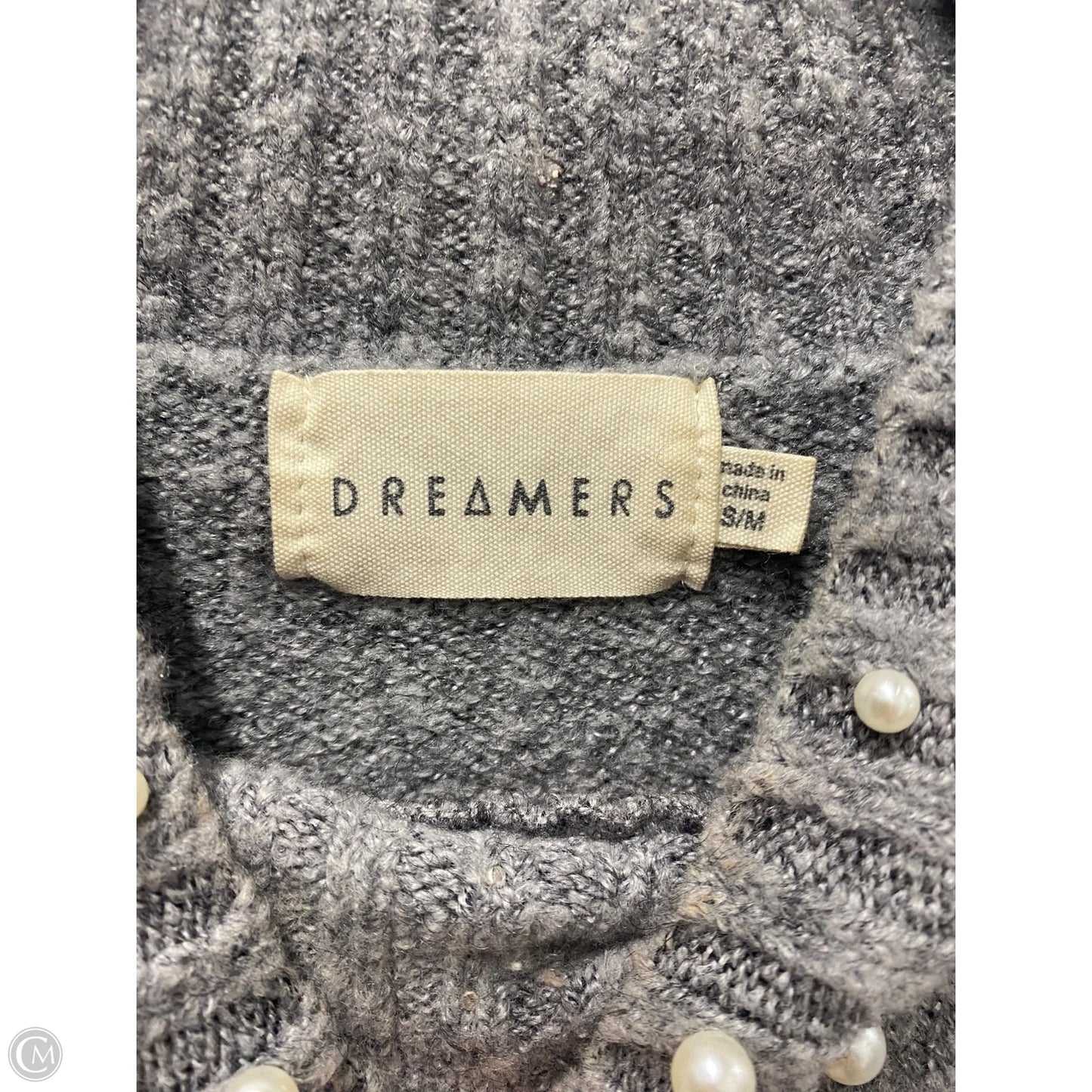 Sweater By Dreamers In Cream & Grey, Size: S