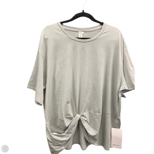 Athletic Top Short Sleeve By Lululemon In Green, Size: Xl
