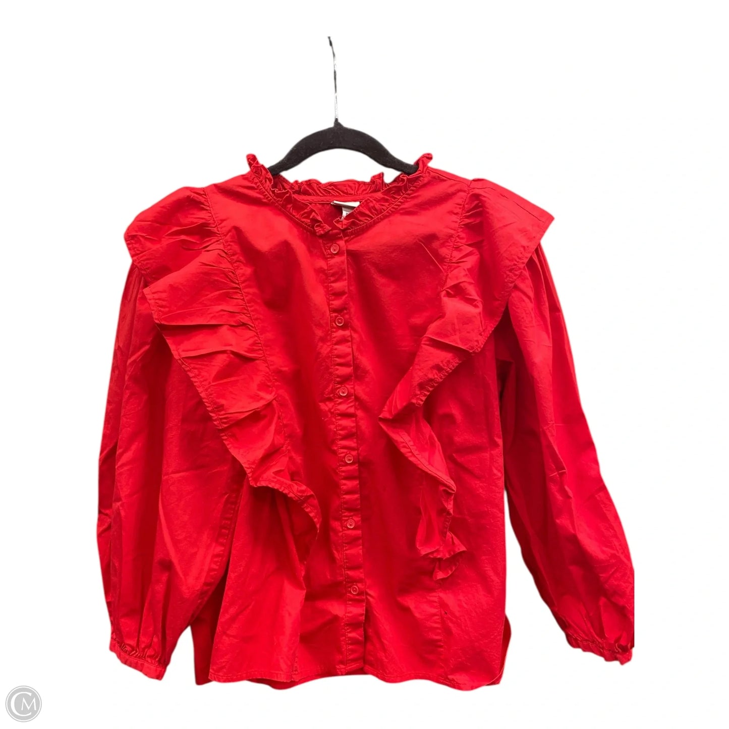 Blouse 3/4 Sleeve By A New Day In Red, Size: Xxl