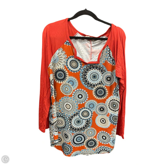 Top 2pc 3/4 Sleeve By Clothes Mentor In Geometric Pattern, Size: 2x
