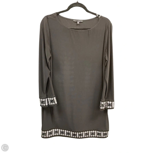 Dress Casual Short By Tiana B In Black & Silver, Size: L
