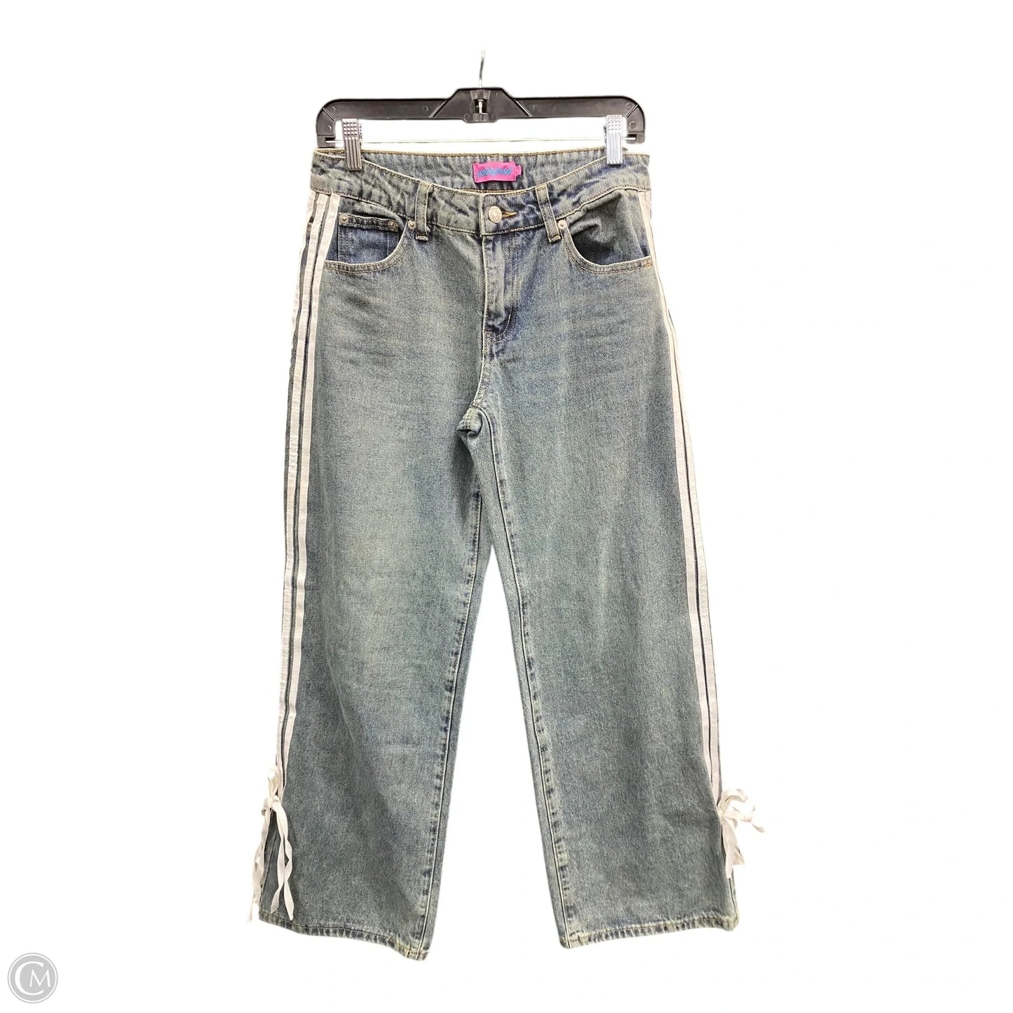 Jeans Wide Leg By Edikted In Blue & White, Size: S