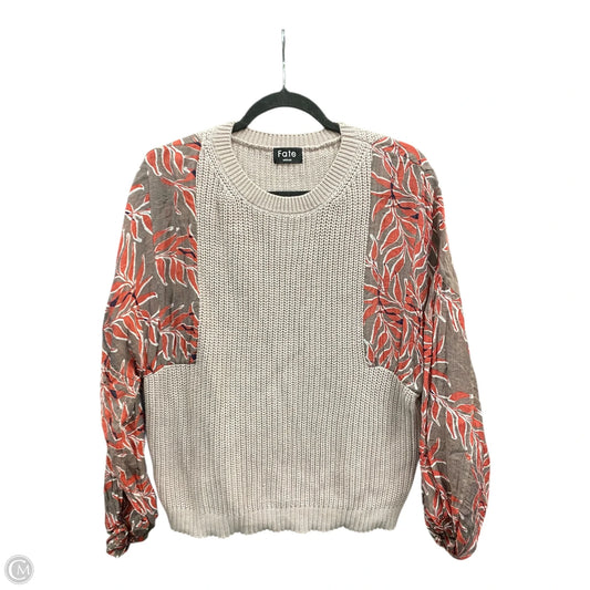 Sweater By Fate In Orange & Tan, Size: M