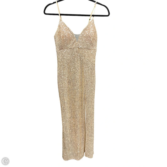 Dress Party Midi By Clothes Mentor In Gold, Size: S