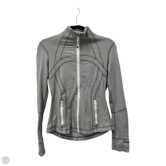 Athletic Jacket By Lululemon In Striped Pattern, Size: 6