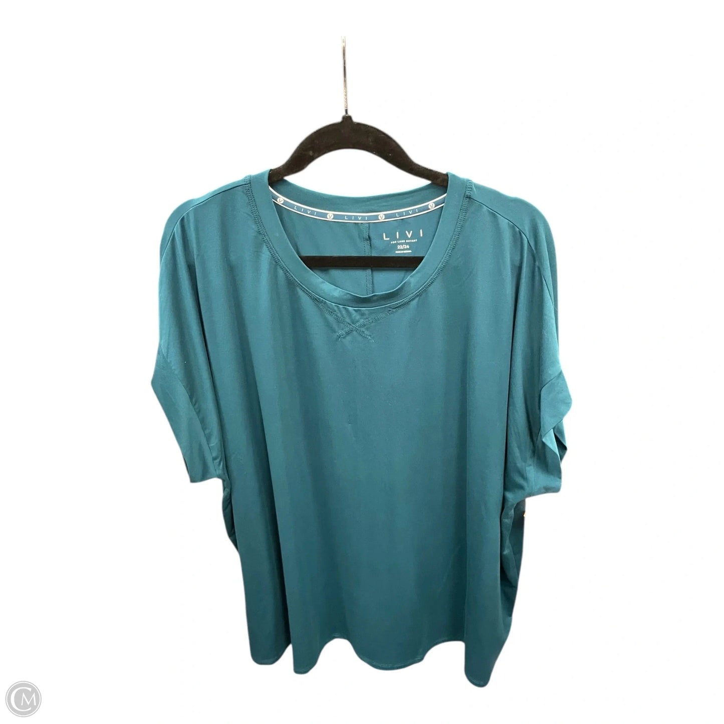 Athletic Top Short Sleeve By Livi Active In Green, Size: 2x