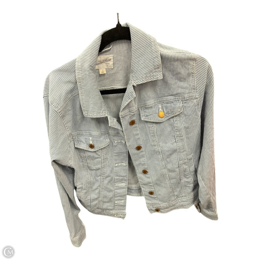 Jacket Denim By Universal Thread In Striped Pattern, Size: S