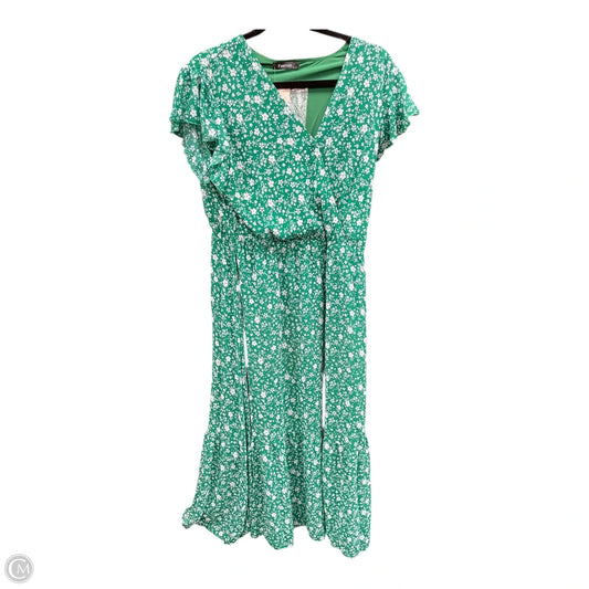 Dress Casual Midi By Clothes Mentor In Floral Print, Size: L