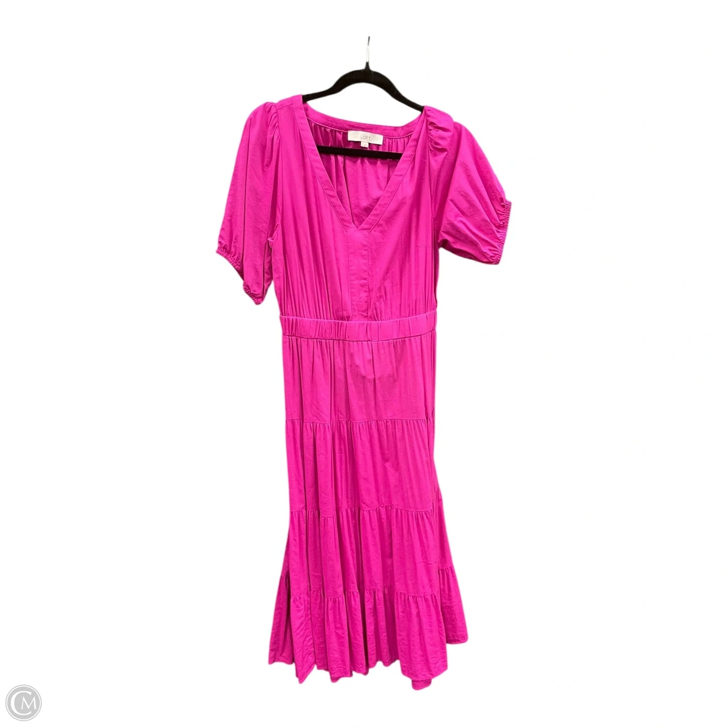 Dress Casual Midi By Loft In Pink, Size: L