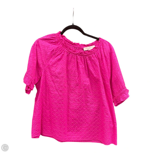 Top Short Sleeve By Loft In Pink, Size: L