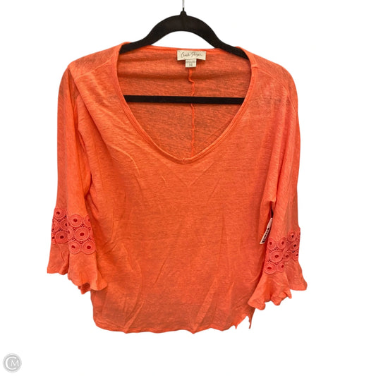Top 3/4 Sleeve By Charlie Paige In Coral, Size: Sp