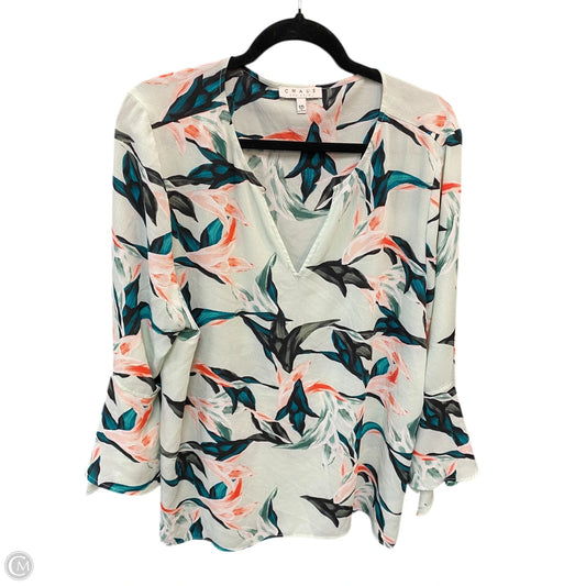 Blouse 3/4 Sleeve By Chaus In Tropical Print, Size: Xxl