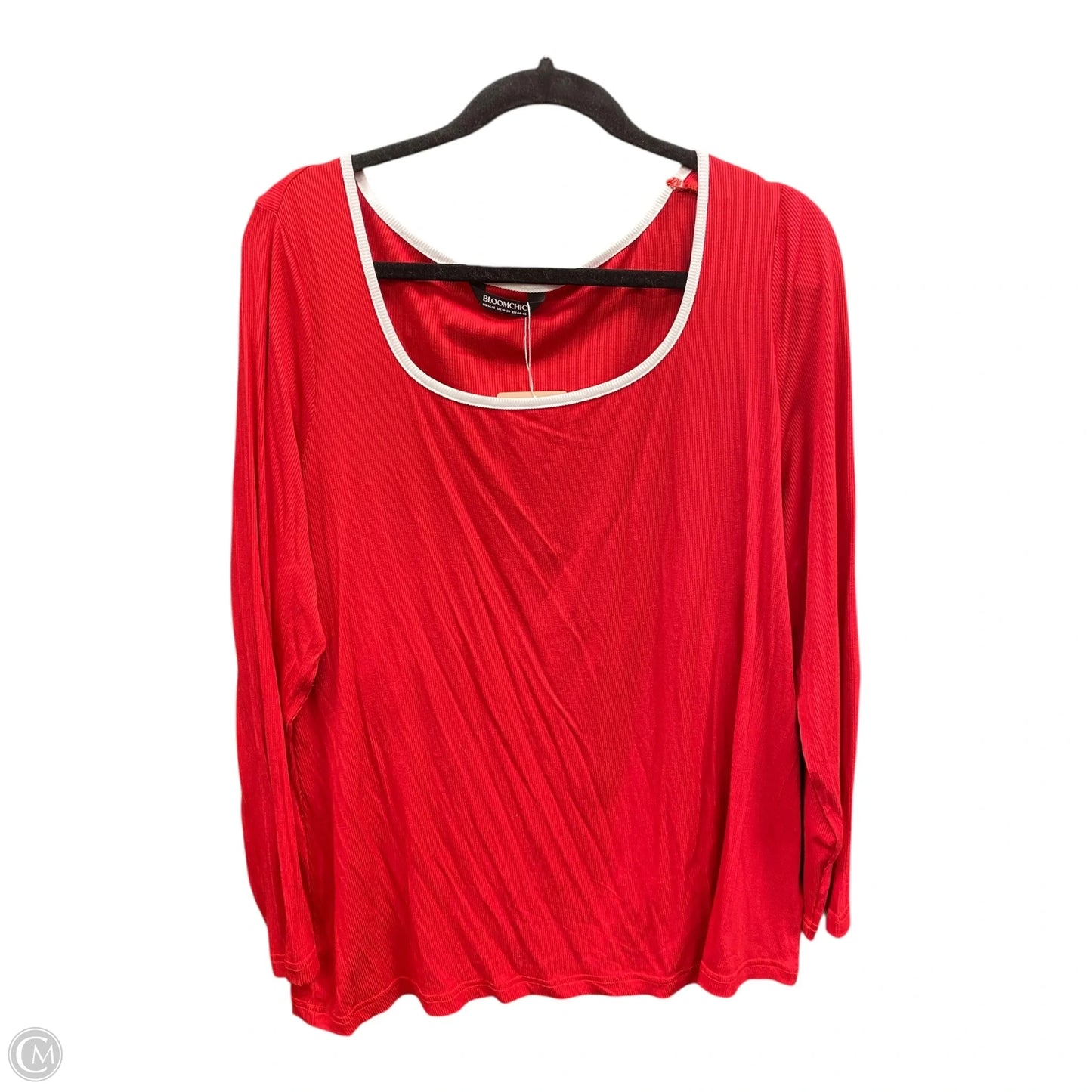 Top 3/4 Sleeve By Bloomchic In Red & White, Size: Xl