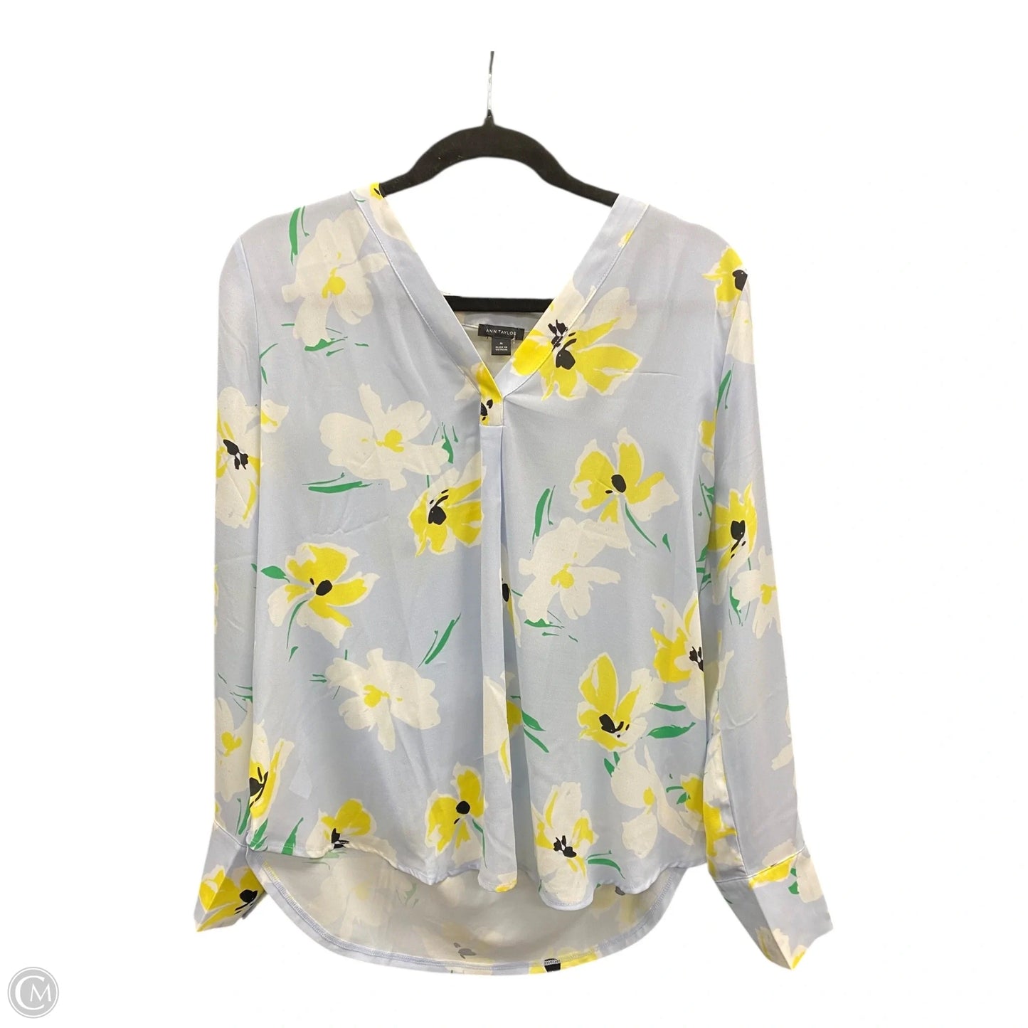 Blouse Long Sleeve By Ann Taylor In Floral Print, Size: M