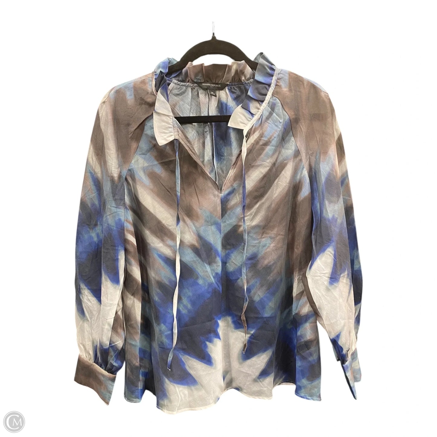Blouse Long Sleeve By Banana Republic In Tie Dye Print, Size: M