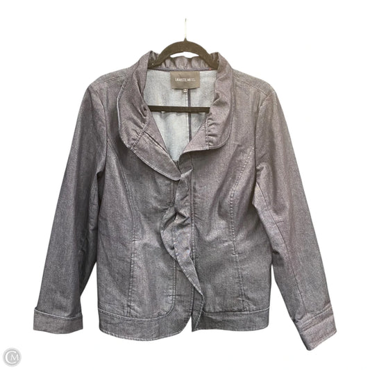 Jacket Designer By Lafayette 148 In Blue, Size: 14