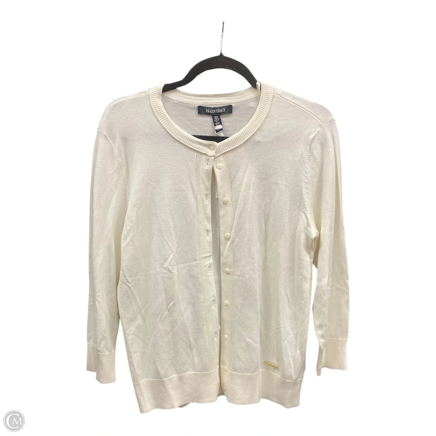 Cardigan By Ellen Tracy In Cream, Size: M