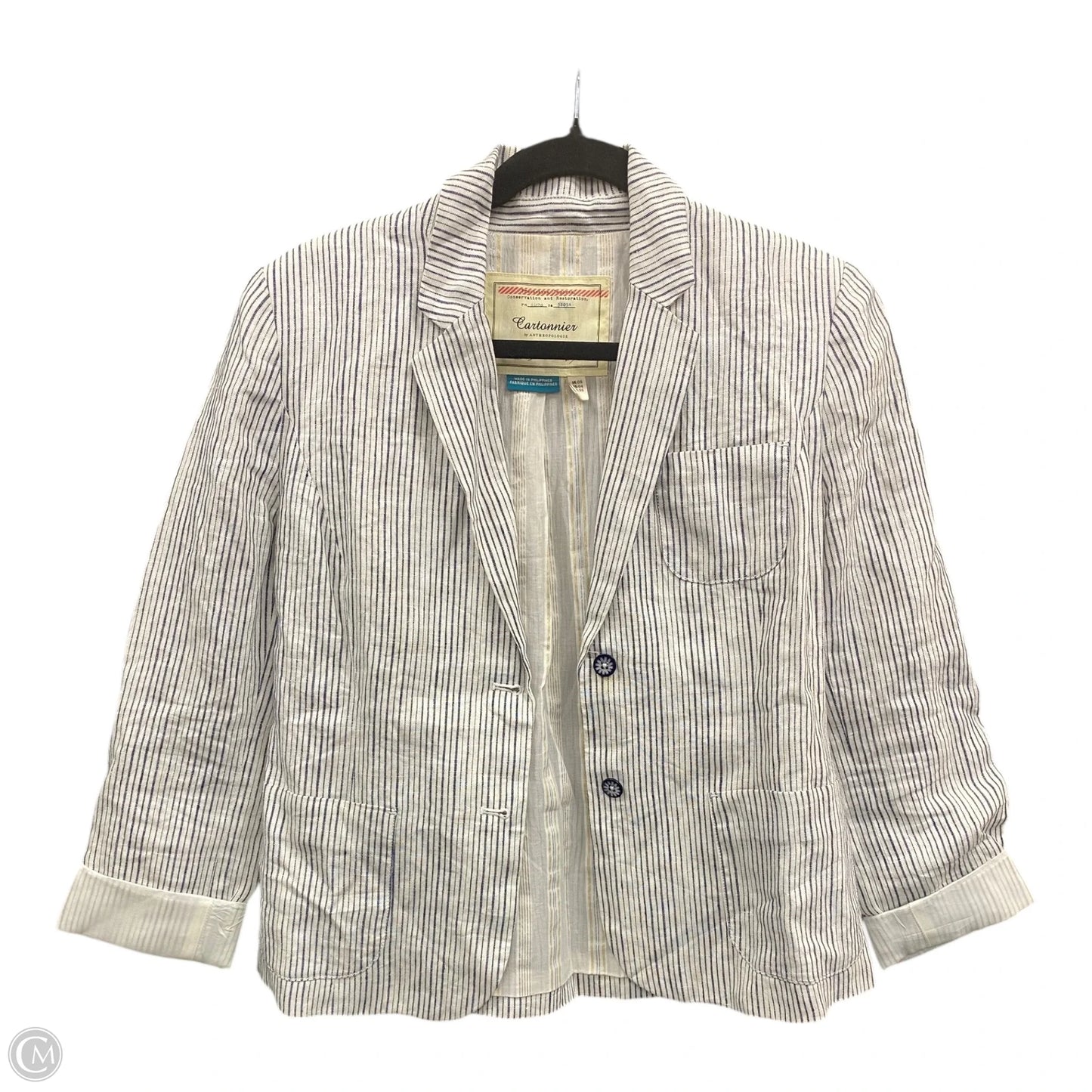 Blazer By Anthropologie In Striped Pattern, Size: 4