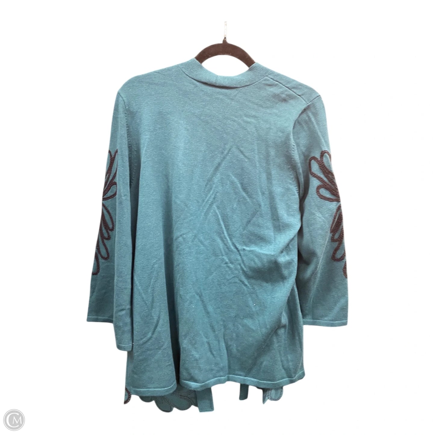 Cardigan By Chicos In Black & Green, Size: L