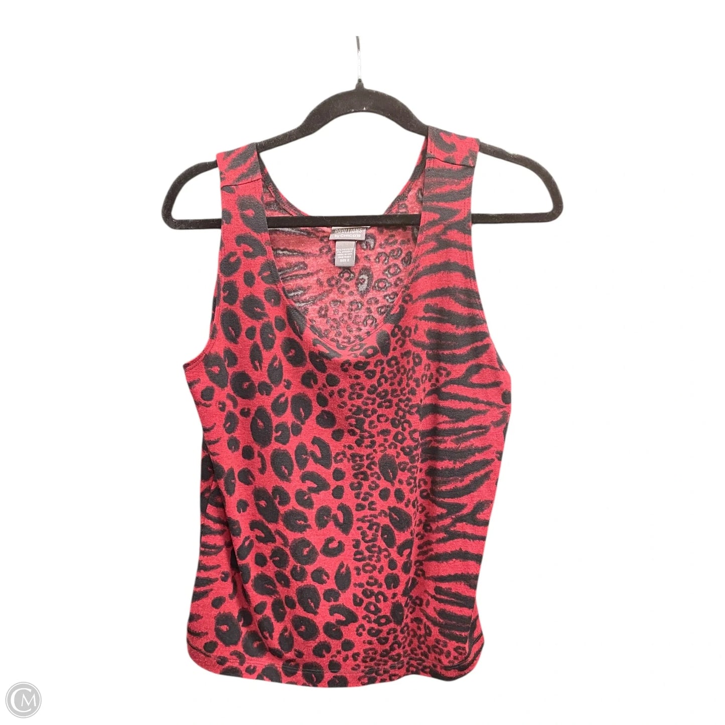 Top Sleeveless By Chicos In Animal Print, Size: 2