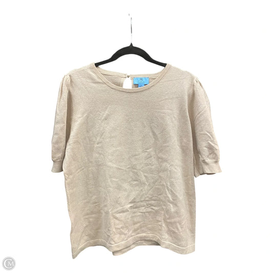 Sweater Short Sleeve By Cece In Tan, Size: Xl