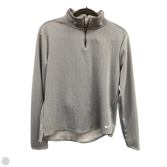 Athletic Jacket By Nike Apparel In Black & Grey, Size: L