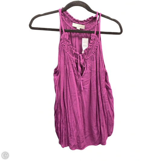 Top Sleeveless By Loft In Purple, Size: L